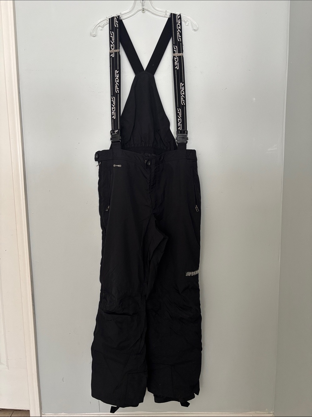 Spyder Black Men’s Snow Bib Pants with Logo Suspenders